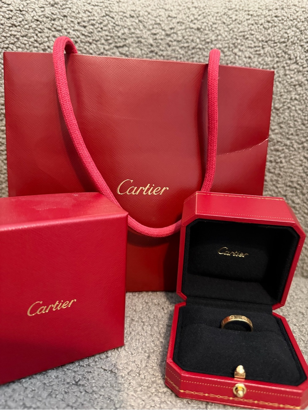 Cartier Yellow Gold Love Ring with Red Presentation Set - Picture 4 of 5
